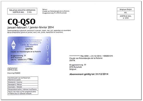 Verzendingsblad CQ-QSO 1-2/2014