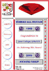 Worked All Britian Ruby Award 