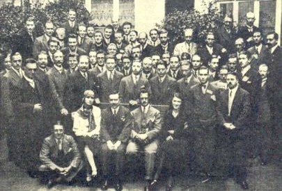 Groepsfoto van de leden van de Réseau Belge in 1929